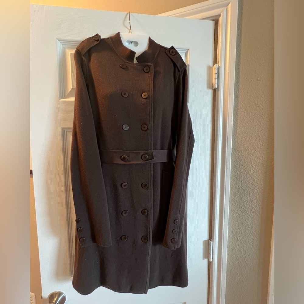 Kenneth Cole Merino Wool button belted dress
